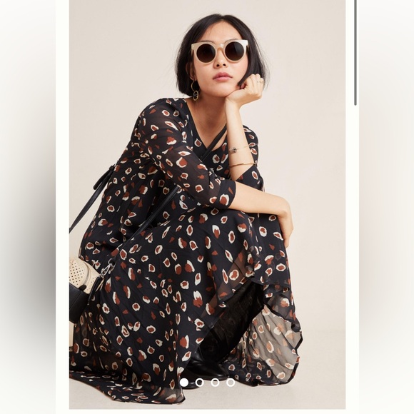 NWT Anthropologie Seen Worn Kept Anais Midi Dress size 6P - Picture 3 of 5